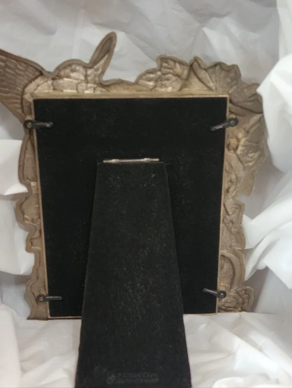 Vtg Internatl Silver Co. - Metal Bird/Rose Picture Frame - insert: 4 1/2 x 6 1/2
